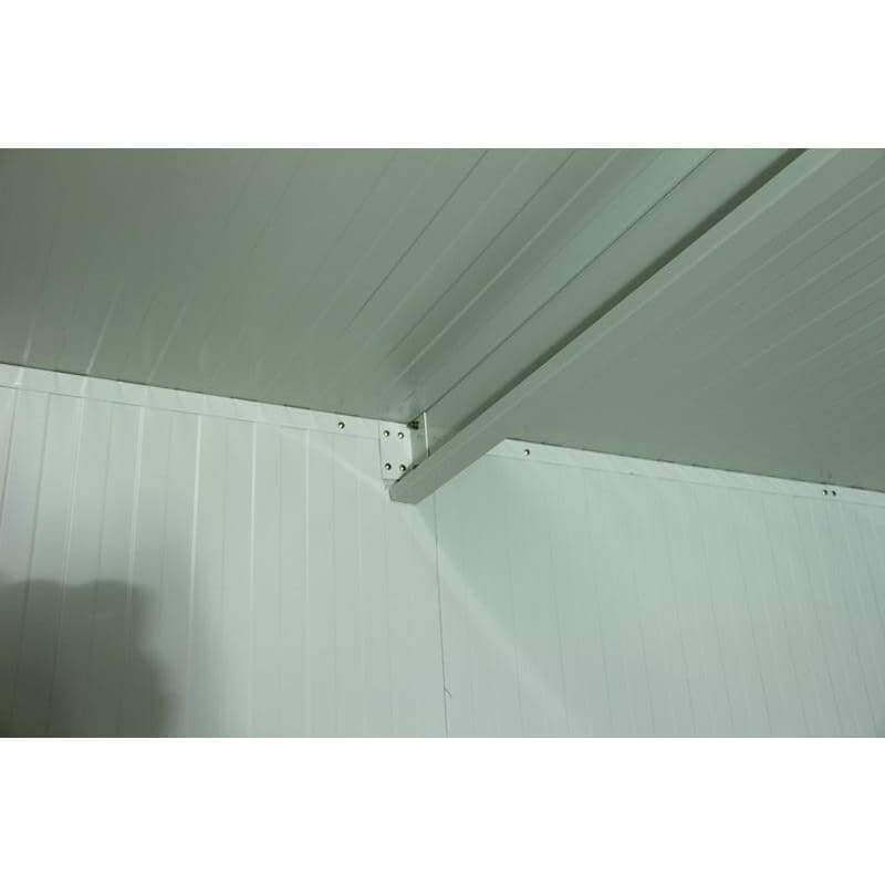 Duramax 19x10 Flat Roof Insulated Building 30862 interior steel support ceiling view