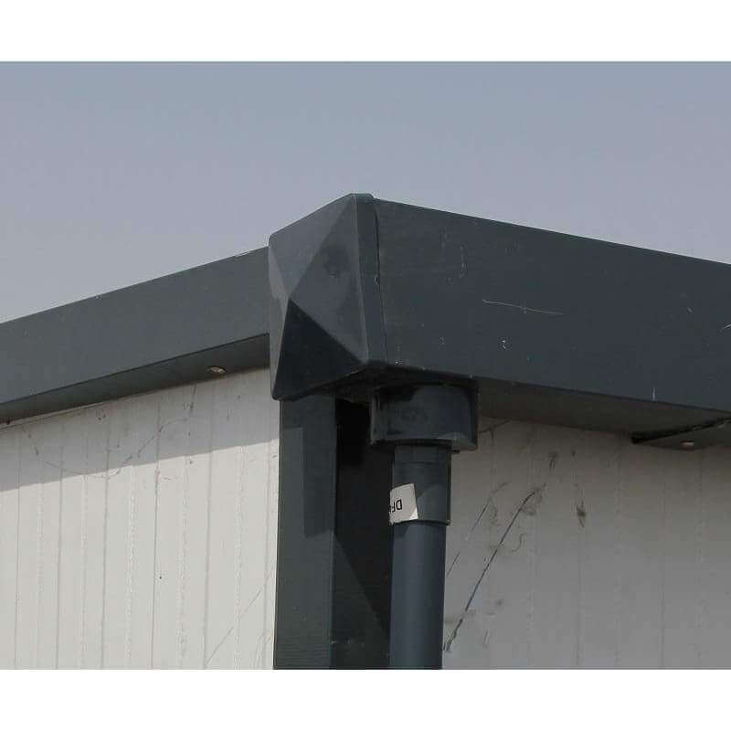 Duramax 22' x 10' Gable Roof Building 30972 close up of roof corner with gutter