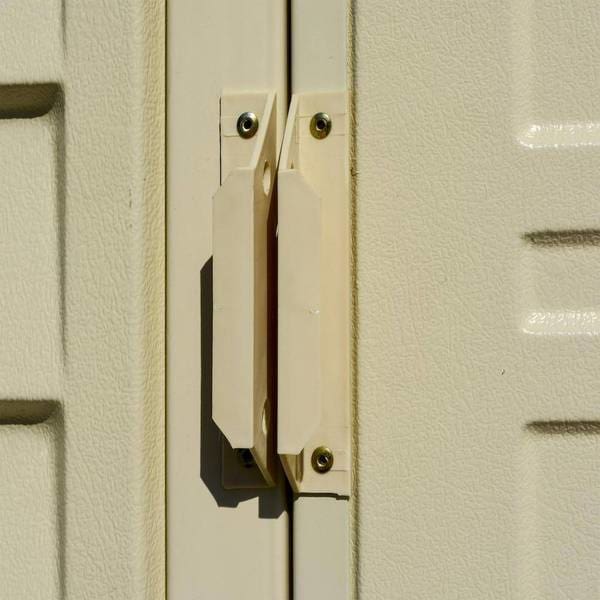 Duramax 4 x 8 SideMate Shed with Foundation 06625 - SideMate Shed door handle close up