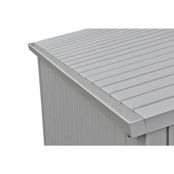 Duramax 6 x 5 Palladium Shed 41872 - Metal Shed view from above of roof and gutter