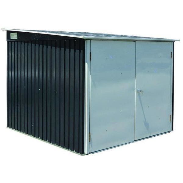 Duramax 6 x 6 Bicycle Store 73051 - Metal Shed quarter away view doors closed